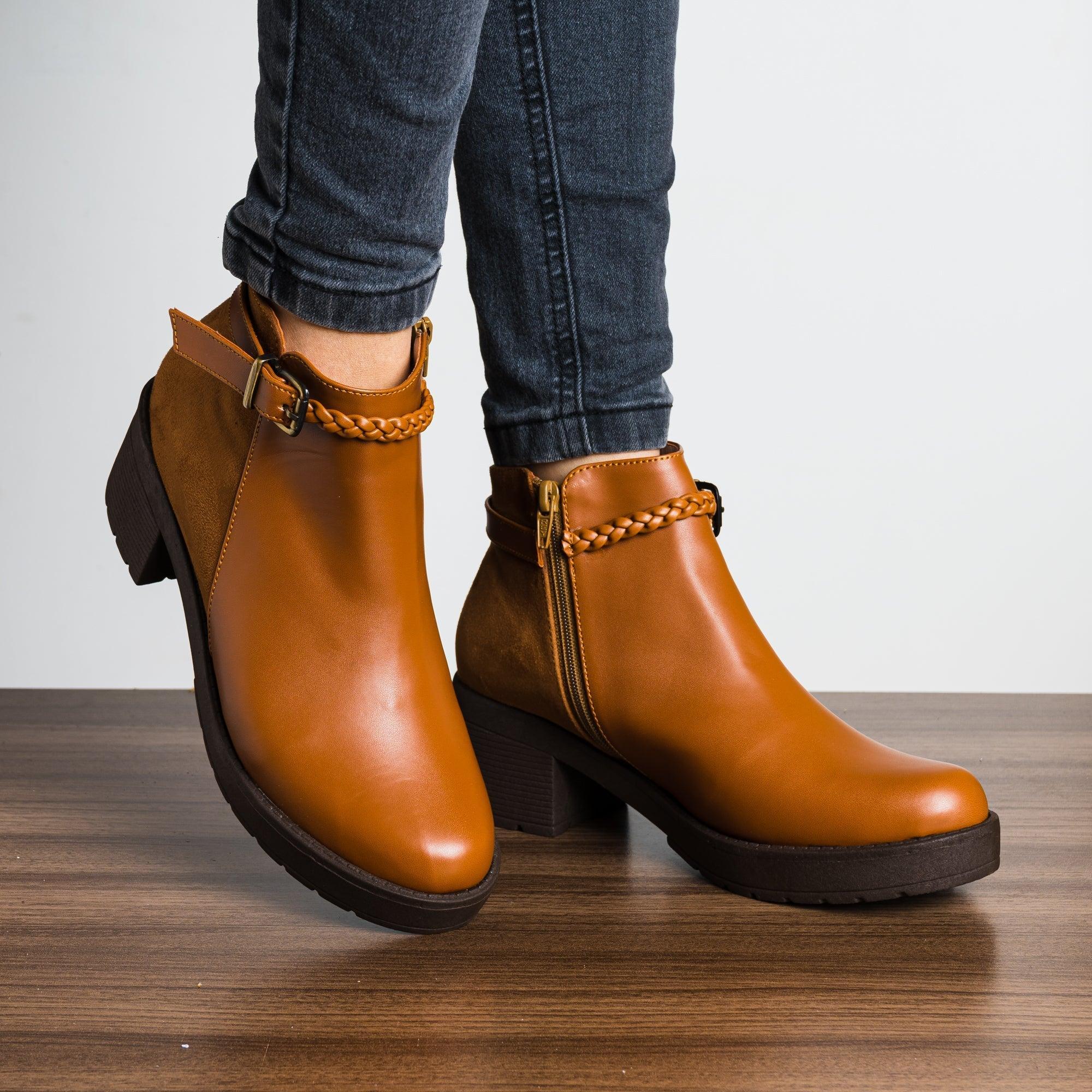 BOTINES MUJER LAZZY CAMEL - 1