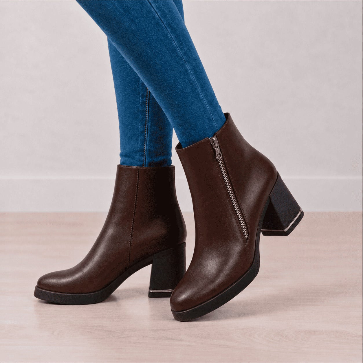 BOTINES MUJER KHEPRI MARRON - 1