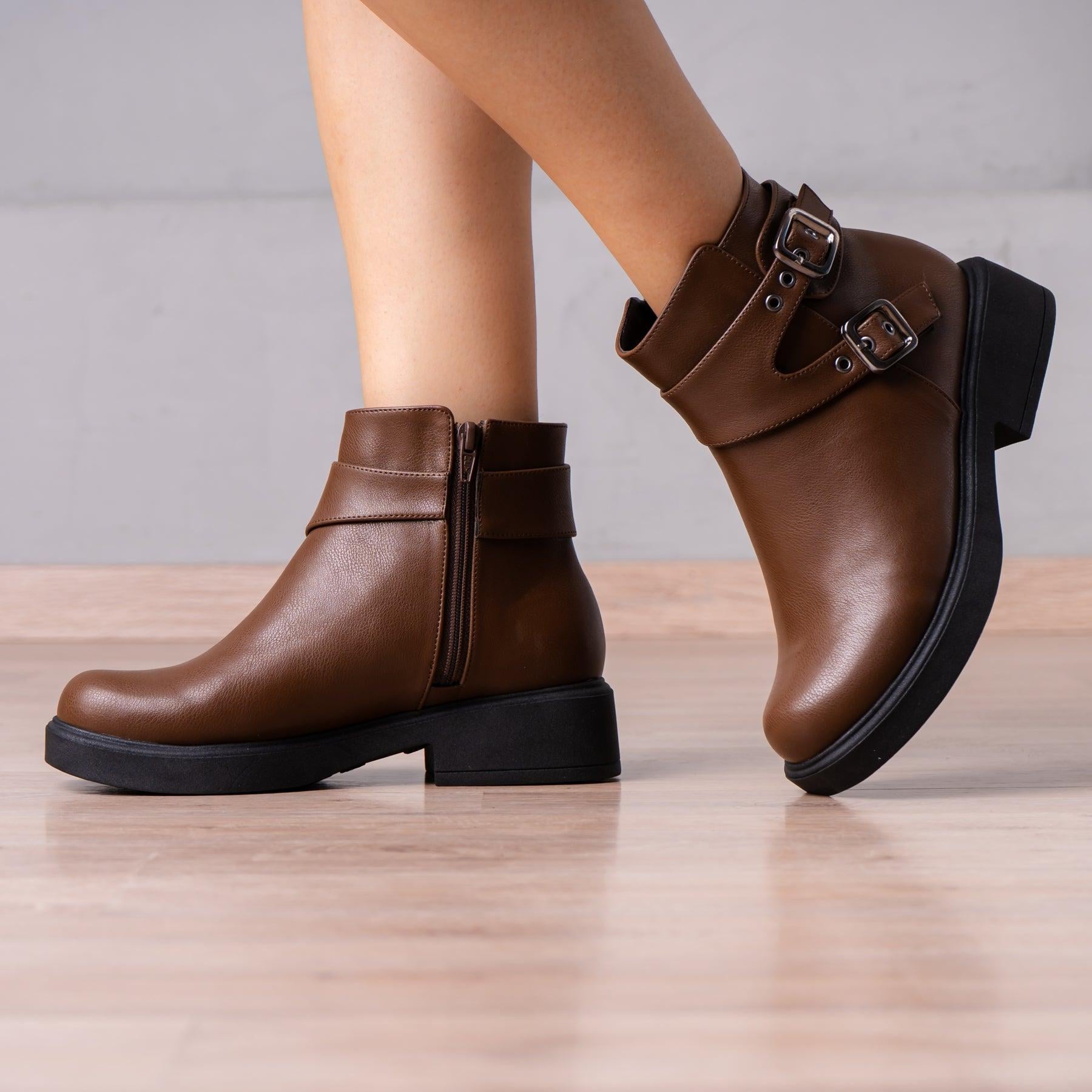 BOTINES MUJER AZUMY MARRÓN - 1