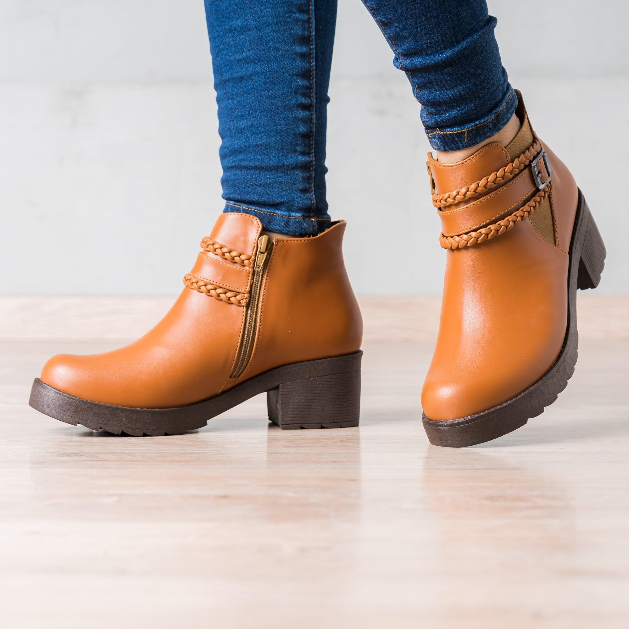 BOTINES MUJER ORLAY CAMEL - 1