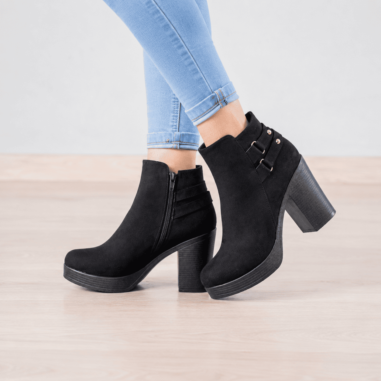 BOTAS MUJER SABADELL NEGRO GAMUZA - 1