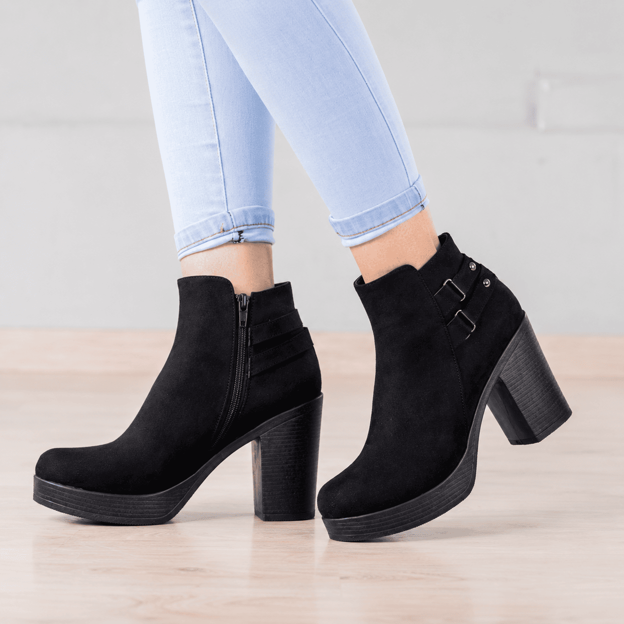 BOTAS MUJER SABADELL NEGRO GAMUZA - 4