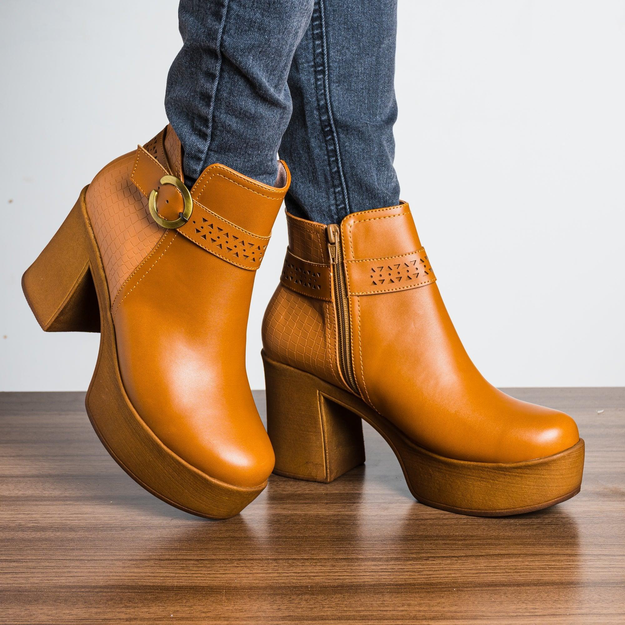 BOTAS MUJER ABBIE CAMEL - 1