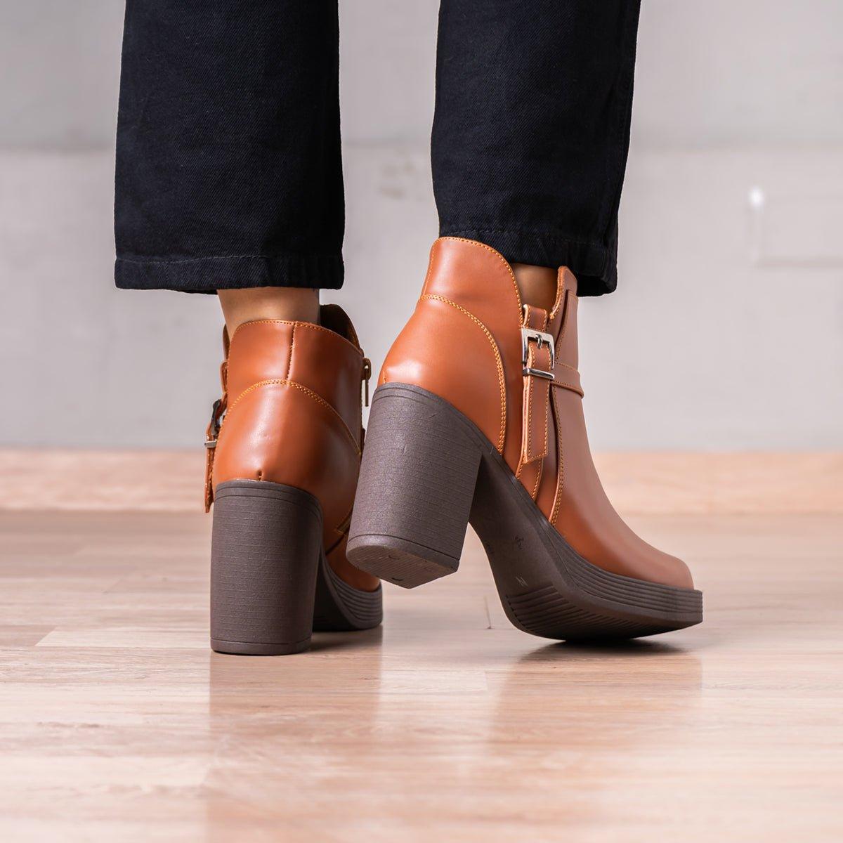 BOTINES MUJER NORMELIA CAMEL - 3