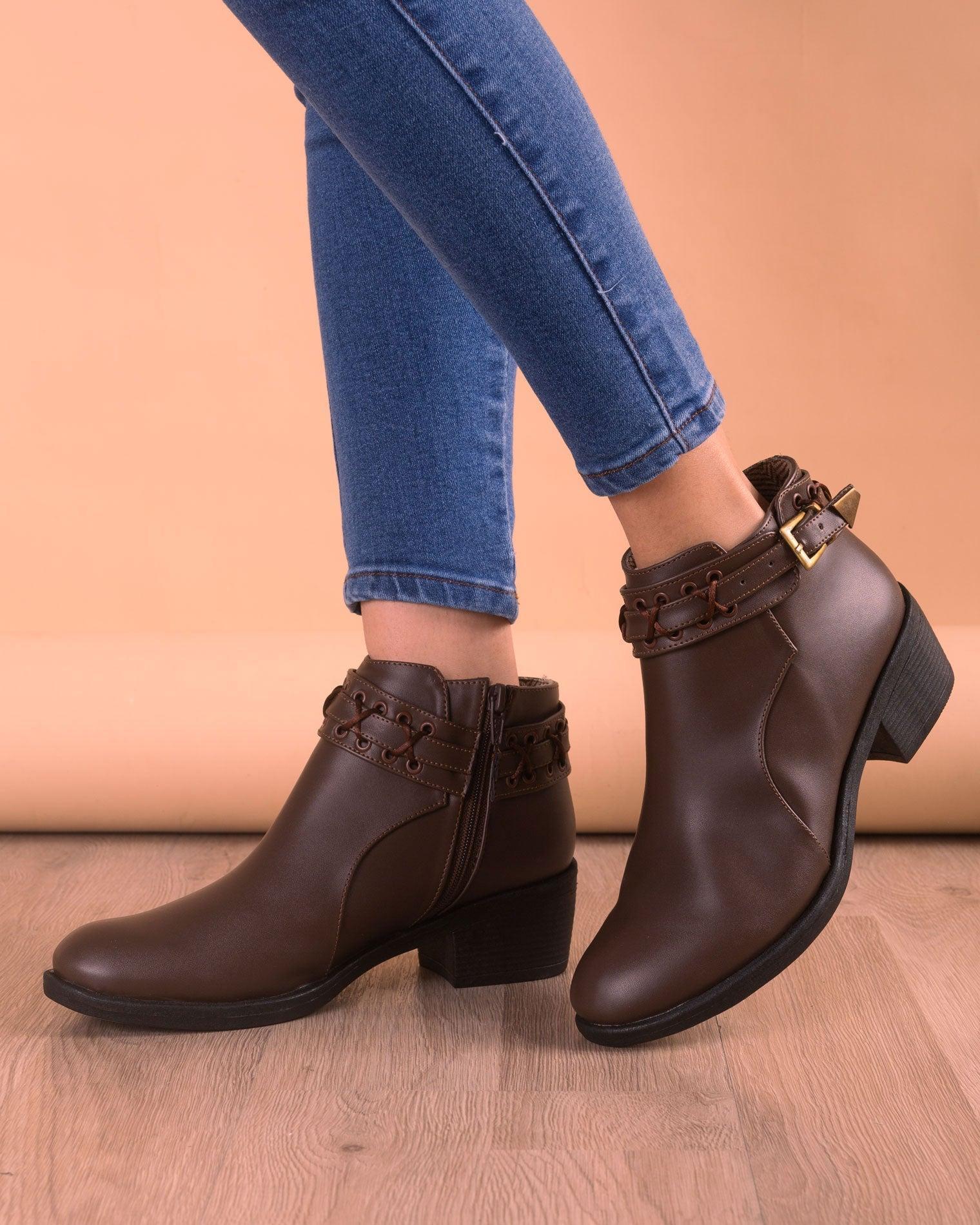 BOTINES MUJER NAGOYA MARRON - 1