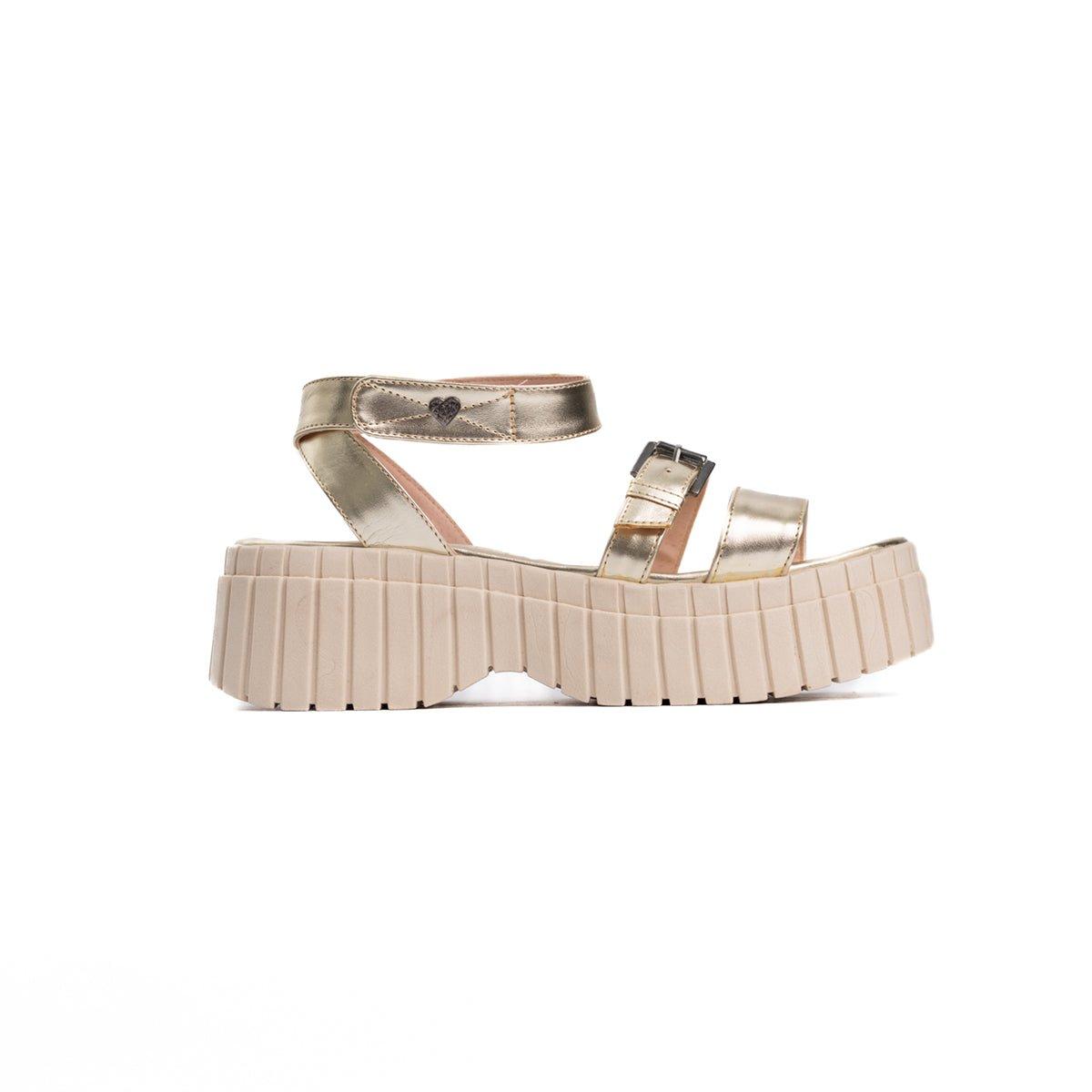 SANDALIAS CASUALES MUJER BRANA DORADO - 4