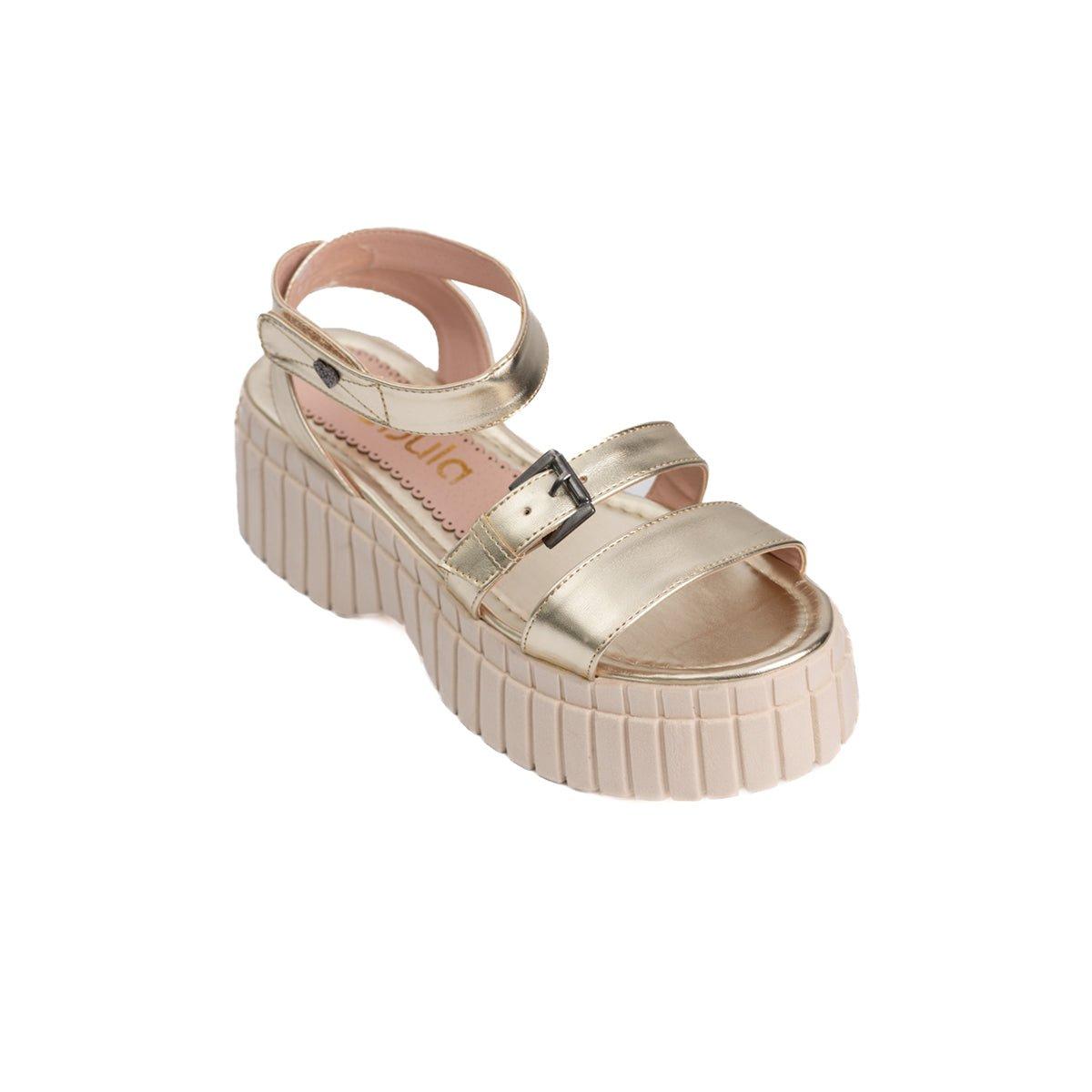 SANDALIAS CASUALES MUJER BRANA DORADO - 5