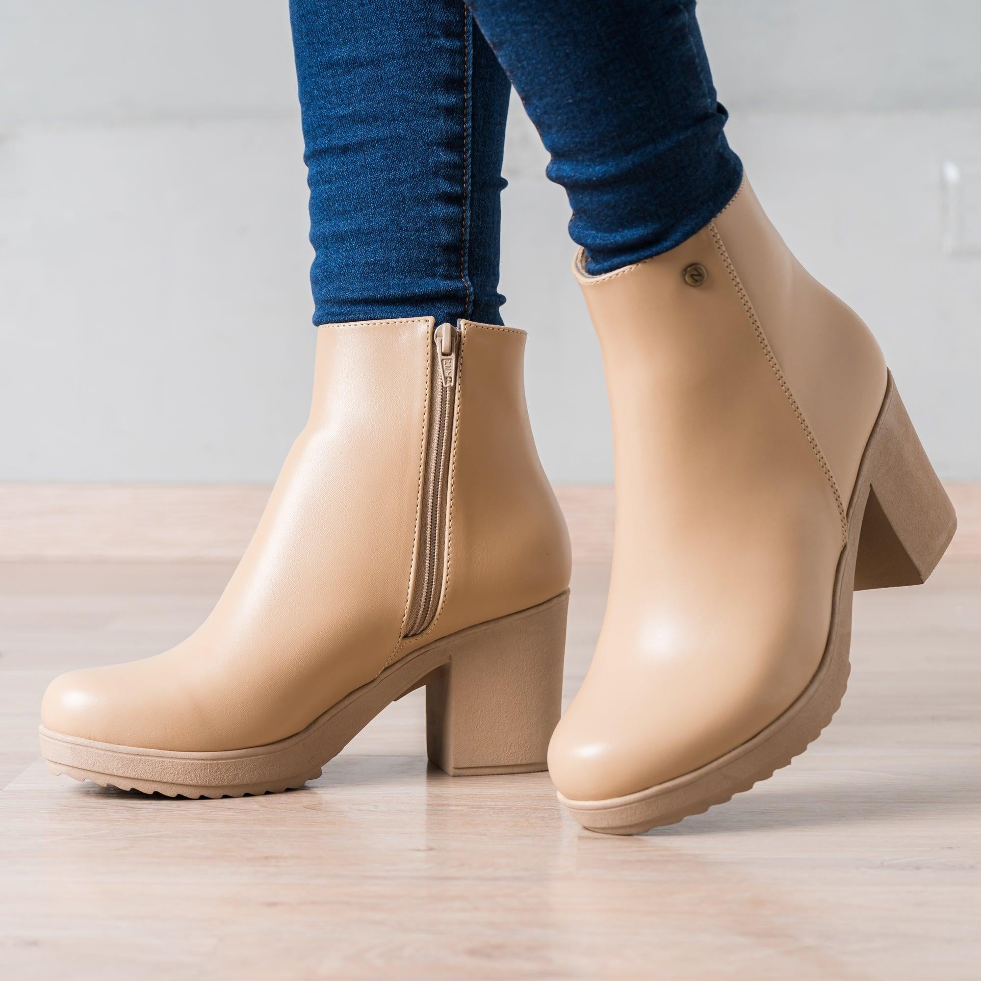 BOTINES MUJER ANUKET BEIGE - 1