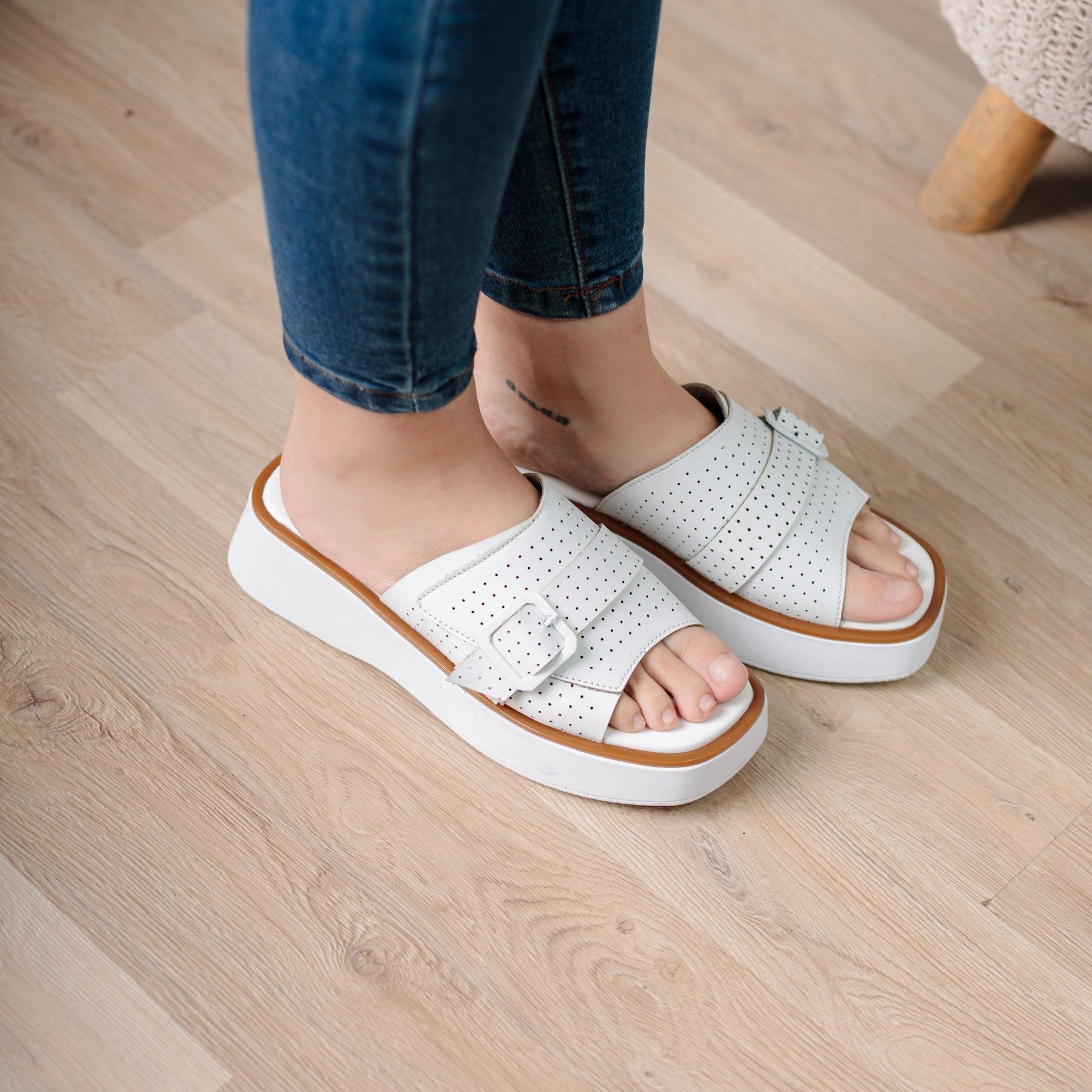 SANDALIAS CASUALES MUJER BENZIM BLANCO - 1