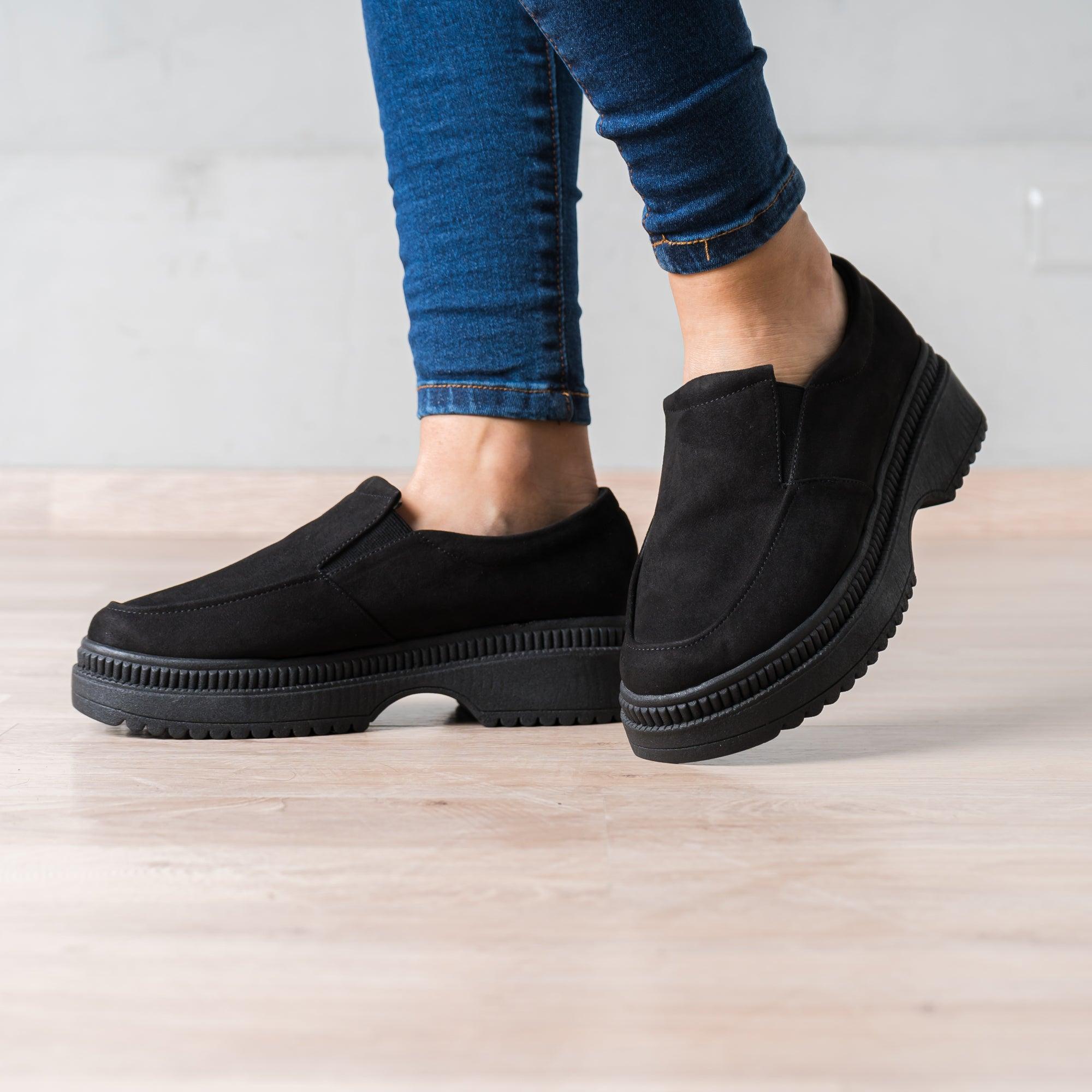 MOCASINES MUJER SERQUET NEGRO GAMUZA - 1