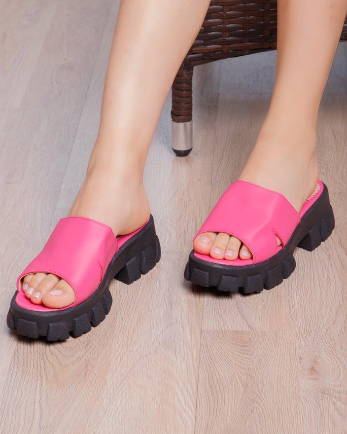 SANDALIAS CASUALES MUJER CELIA FUCSIA - 1
