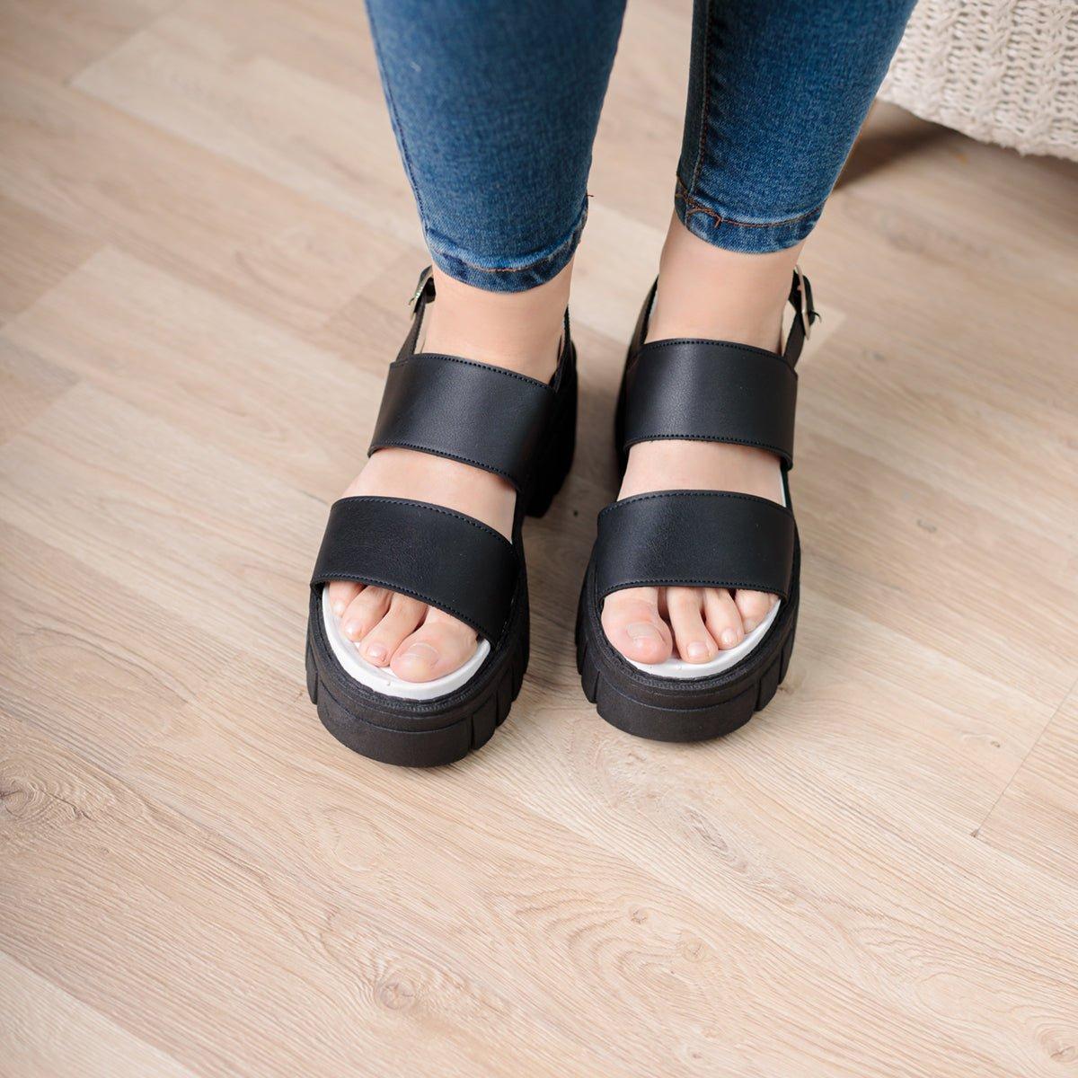 SANDALIAS CASUALES MUJER HANOBI NEGRO - 2