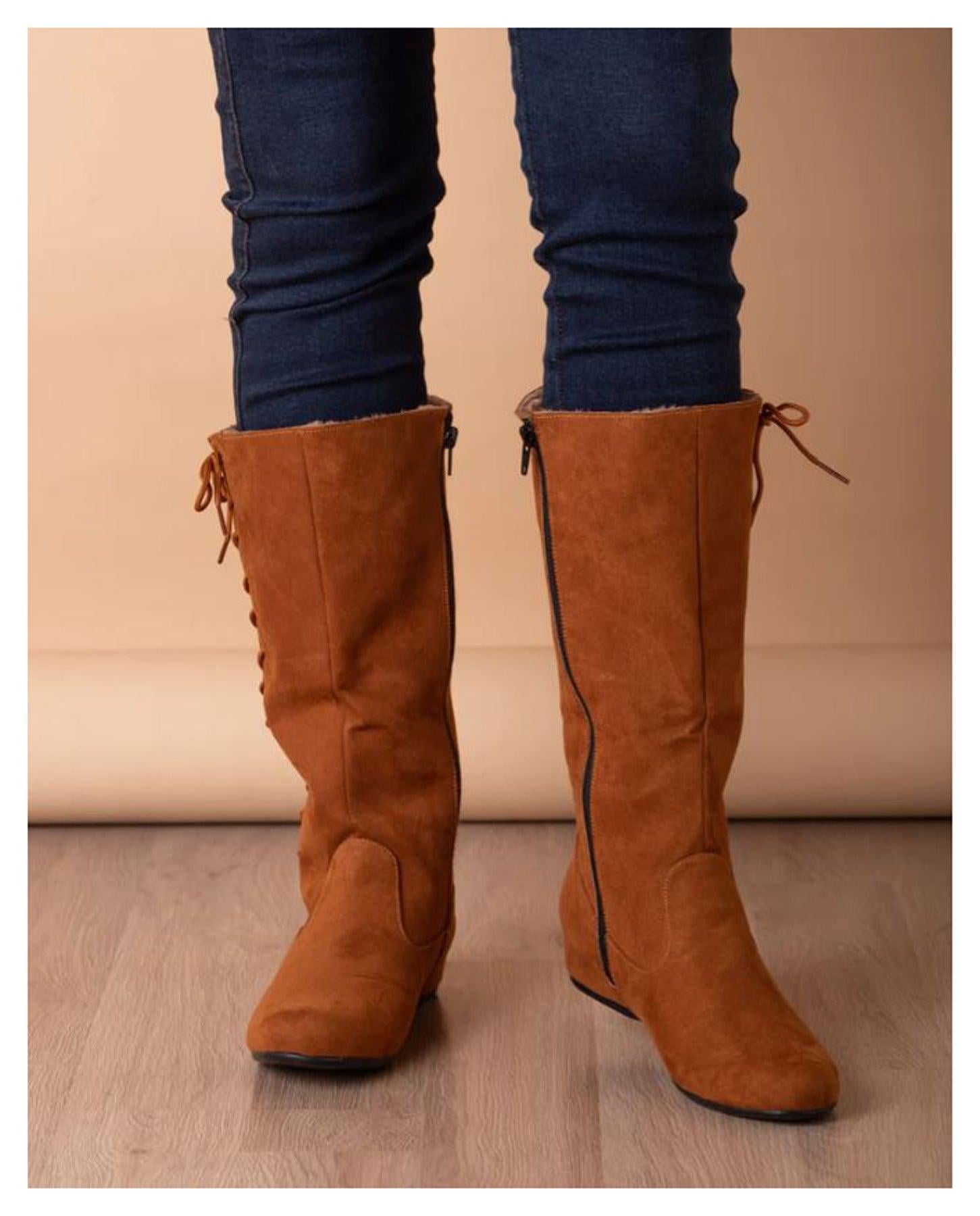BOTAS MUJER KARRATHA CAMEL GAMUZA - 2