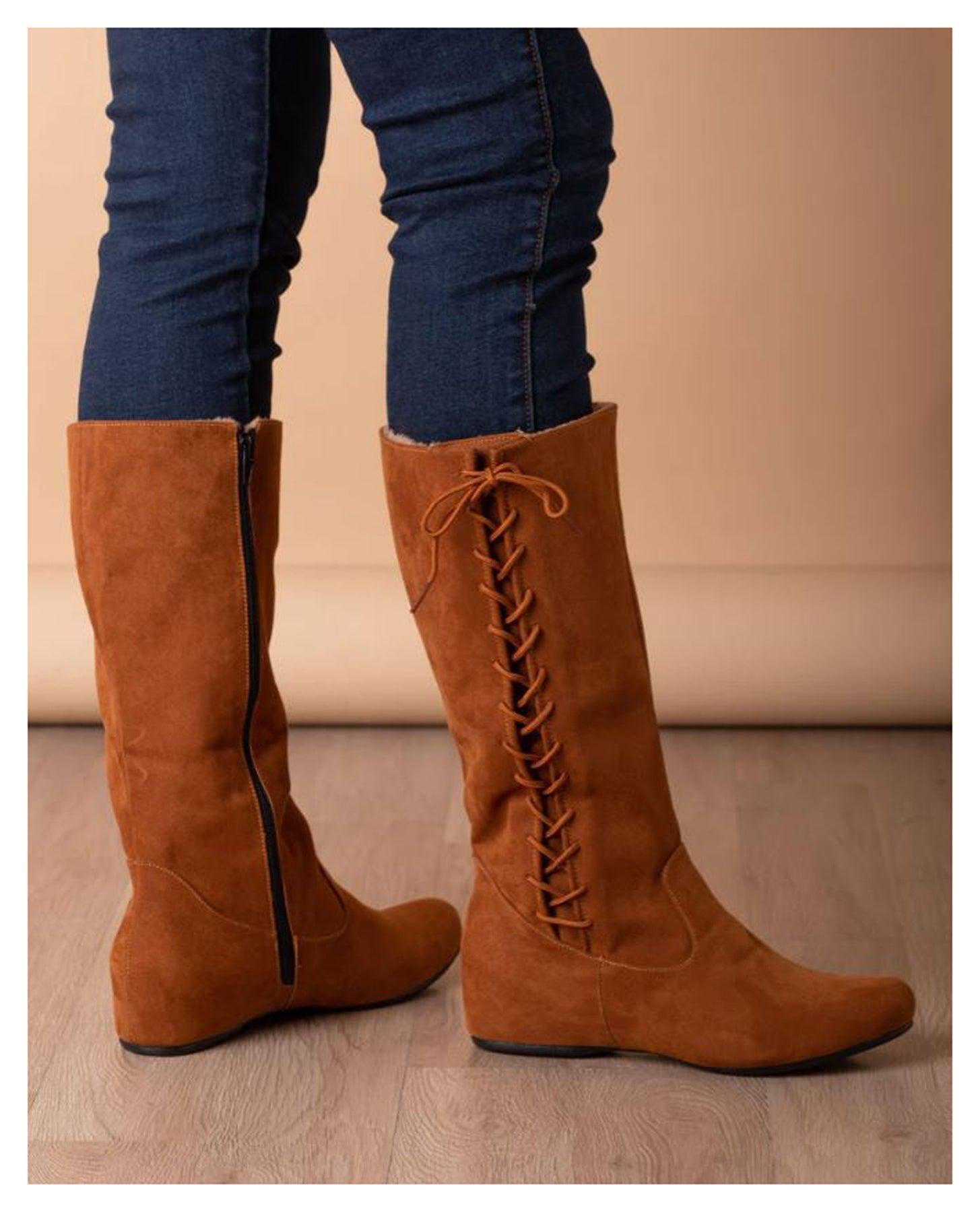 BOTAS MUJER KARRATHA CAMEL GAMUZA - 3