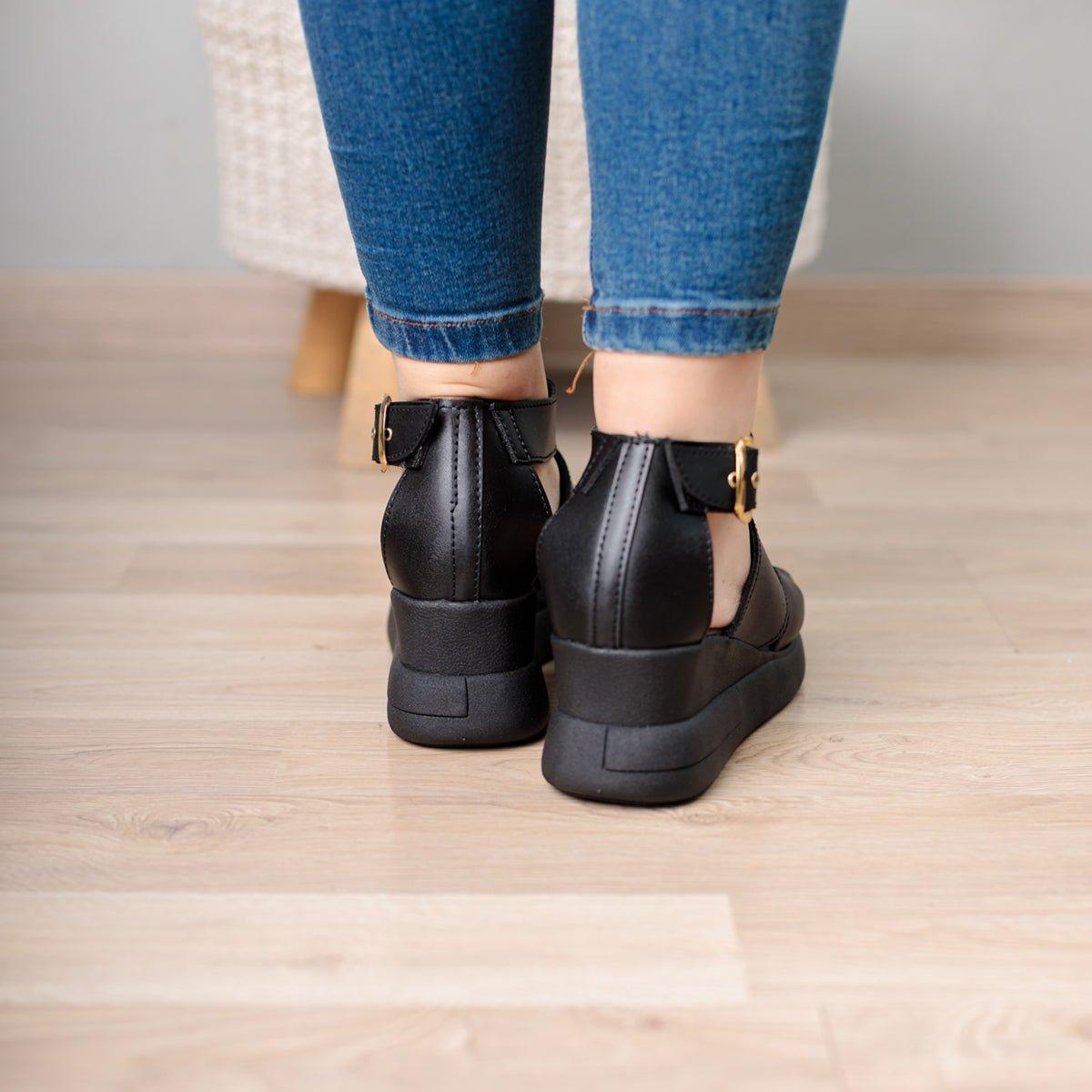 SANDALIAS CASUALES MUJER SQUILAZI NEGRO - 3