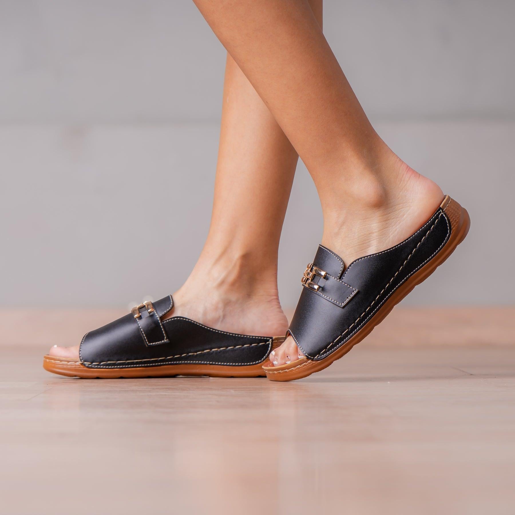 SANDALIAS CASUALES MUJER KARKER NEGRO - 1