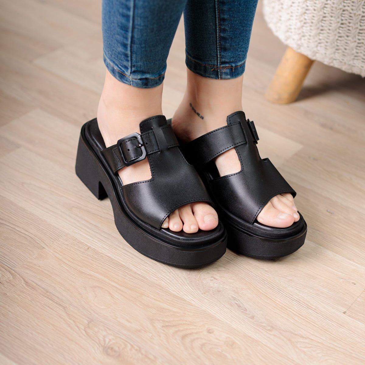SANDALIAS CASUALES MUJER GUSTOV NEGRO - 2