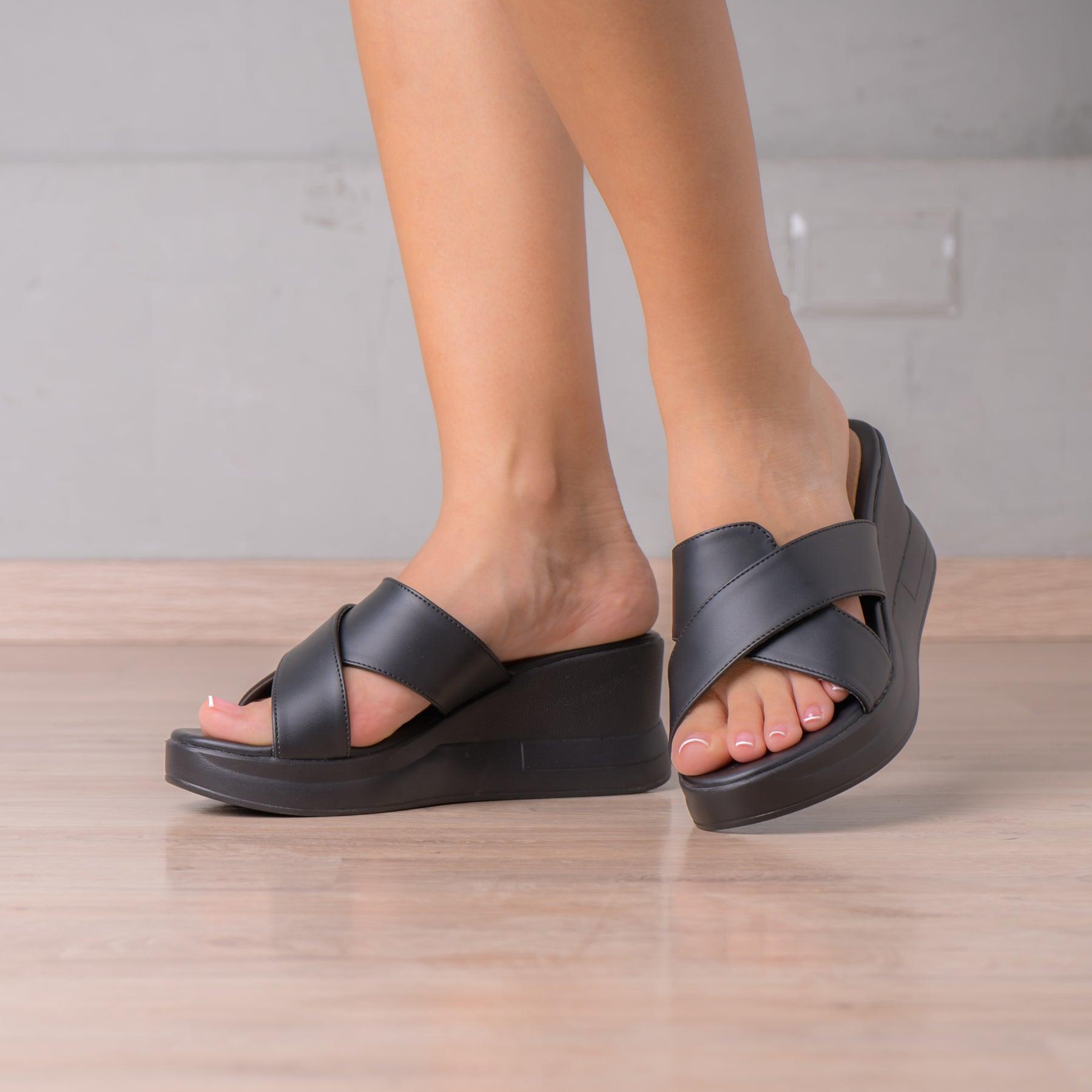 SANDALIAS CASUALES MUJER SIXERS NEGRO - 1