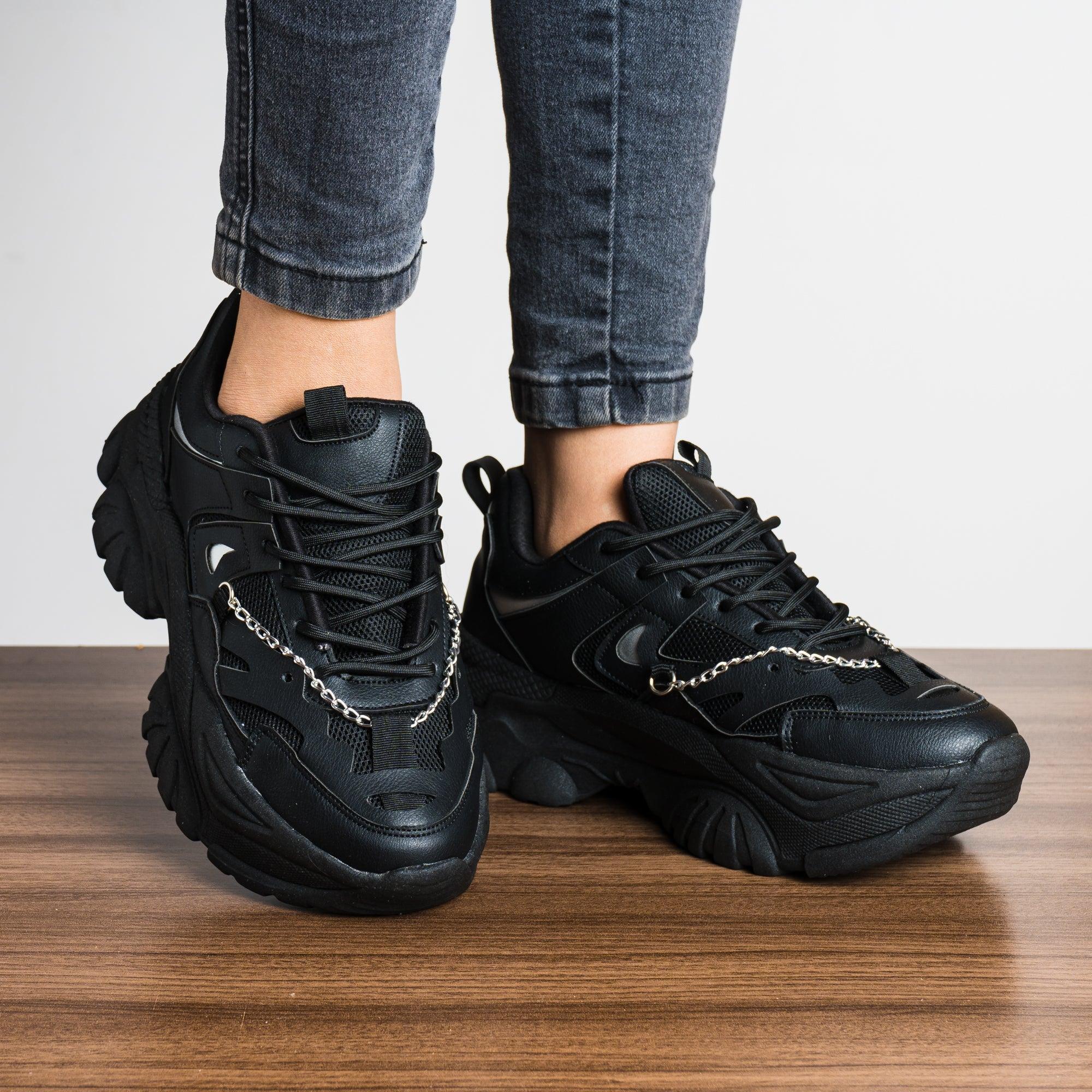 ZAPATILLAS URBANAS MUJER CHAIN NEGRO - 1