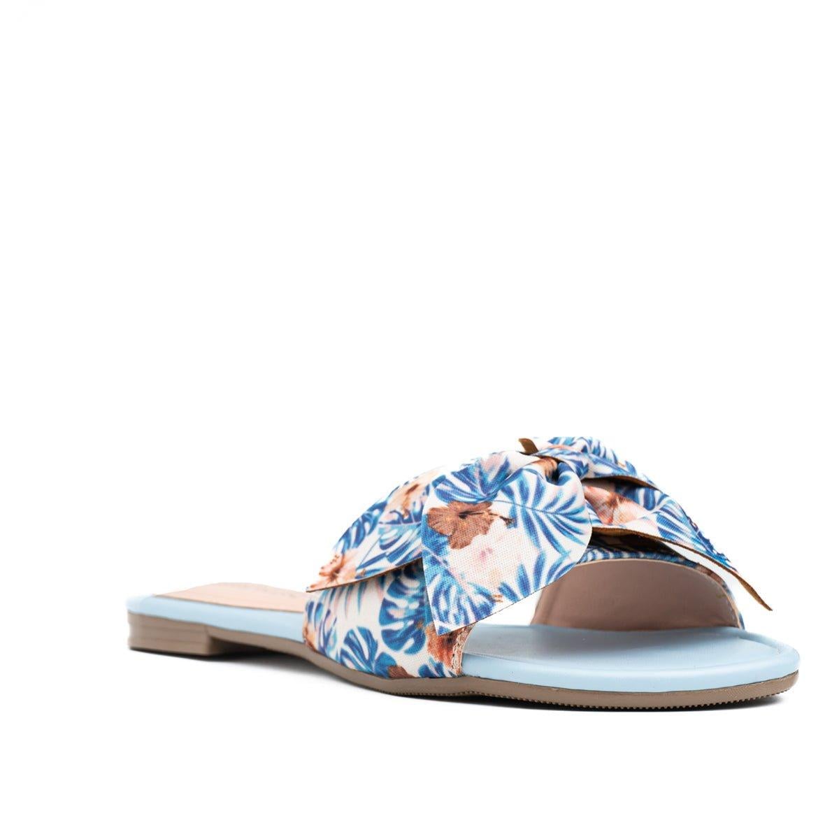 SANDALIAS CASUALES MUJER FLOR FLOREADO CELESTE - 5