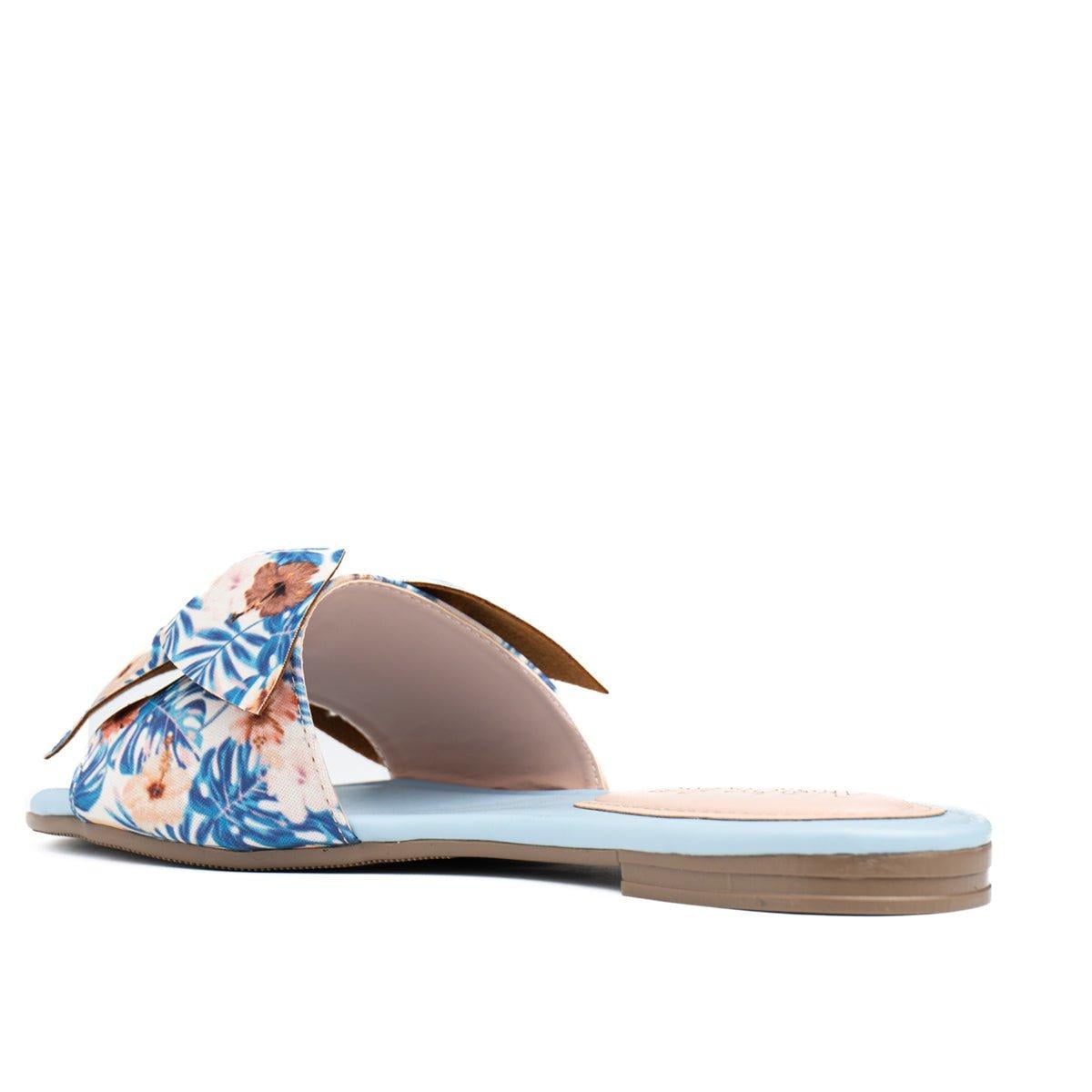 SANDALIAS CASUALES MUJER FLOR FLOREADO CELESTE - 6