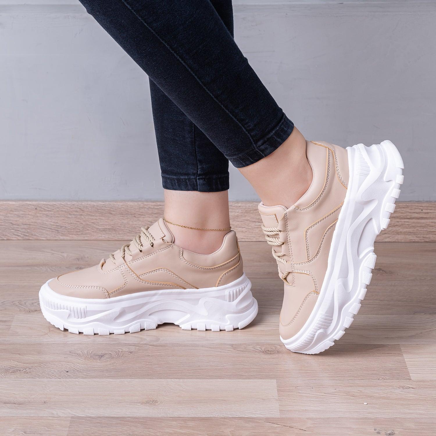 ZAPATILLAS URBANAS MUJER CATARINA BEIGE - 1