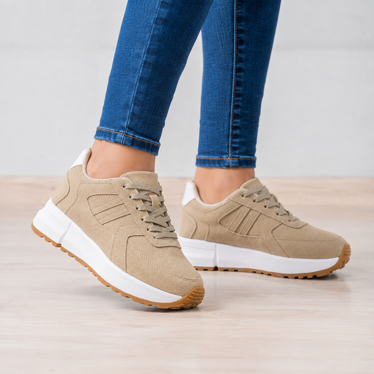 ZAPATILLAS URBANAS MUJER BOSNI BEIGE - 1