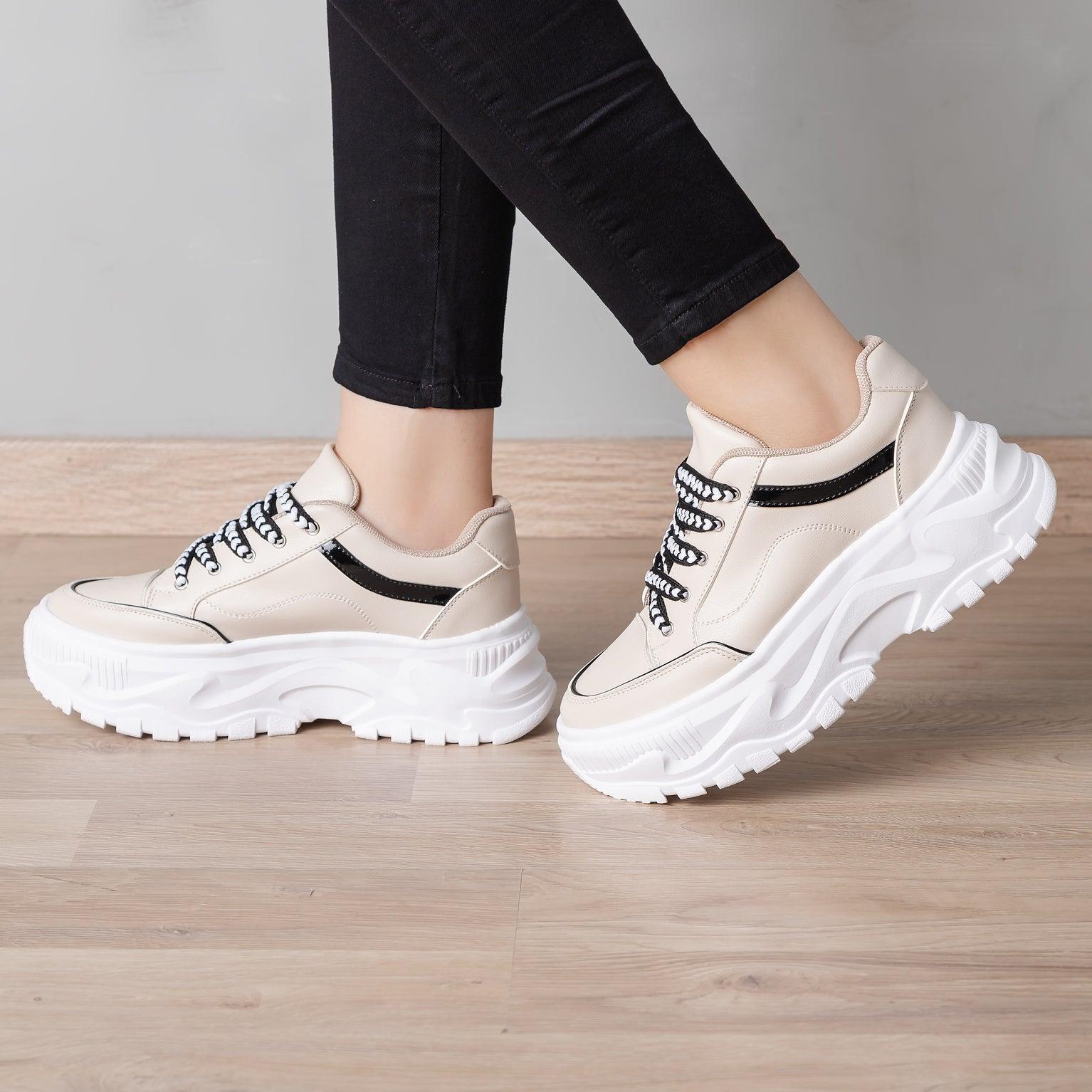 ZAPATILLAS URBANAS MUJER WENDY 2.0 BEIGE - 1