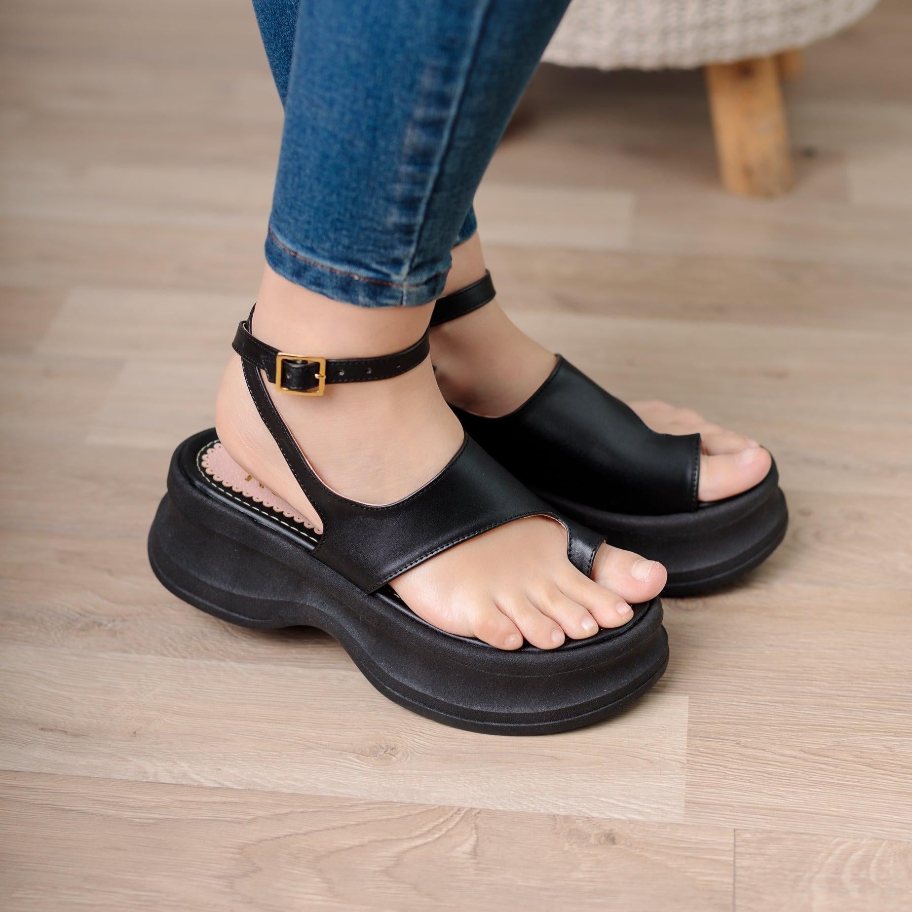SANDALIAS CASUALES MUJER ZIWYA NEGRO - 1