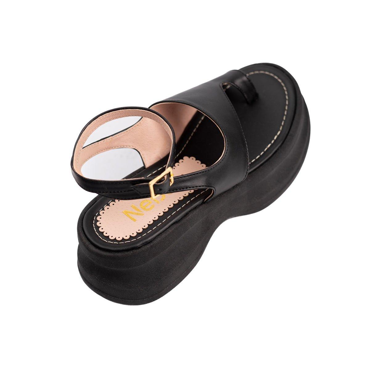 SANDALIAS CASUALES MUJER ZIWYA NEGRO - 6
