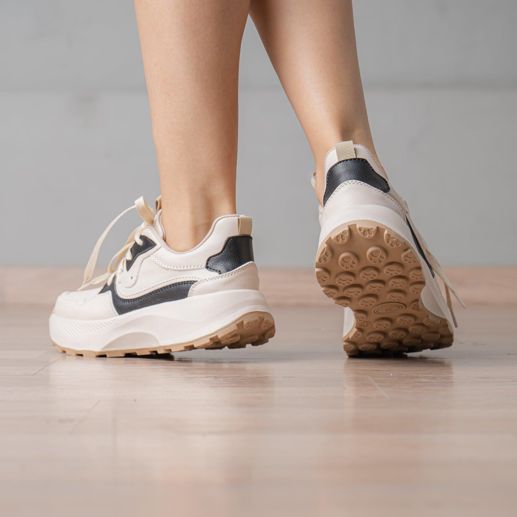 ZAPATILLAS URBANAS MUJER NOEHLY BEIGE NEGRO - 3