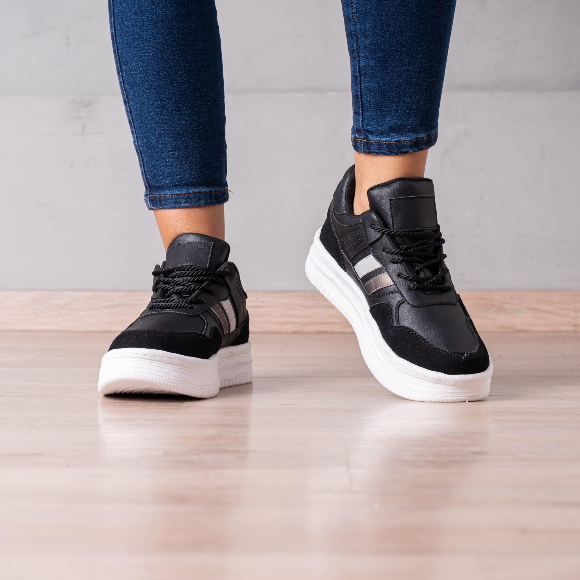 ZAPATILLAS URBANAS MUJER BAMPOX NEGRO - 2