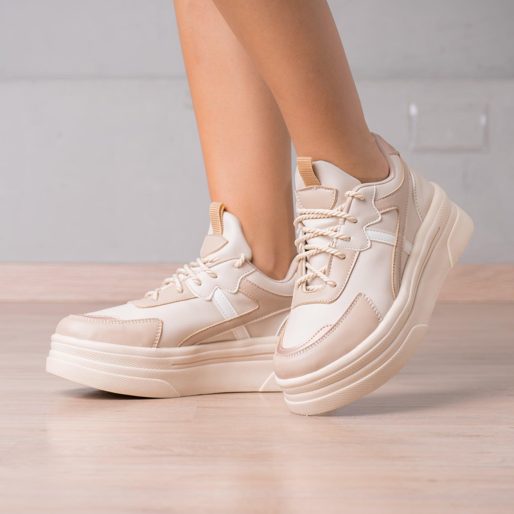 ZAPATILLAS URBANAS MUJER FALUYA BEIGE - 1
