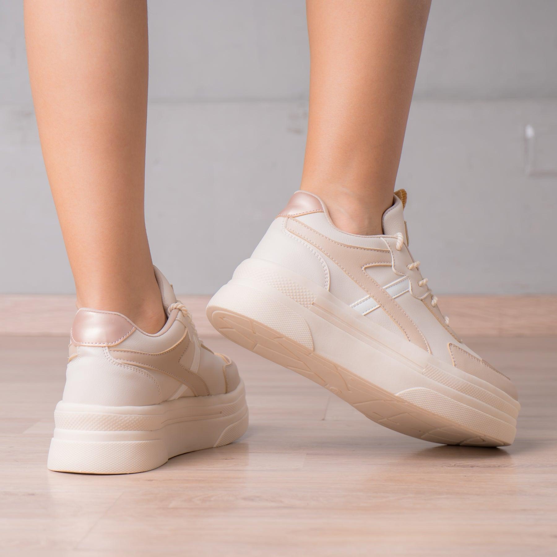 ZAPATILLAS URBANAS MUJER FALUYA BEIGE - 3