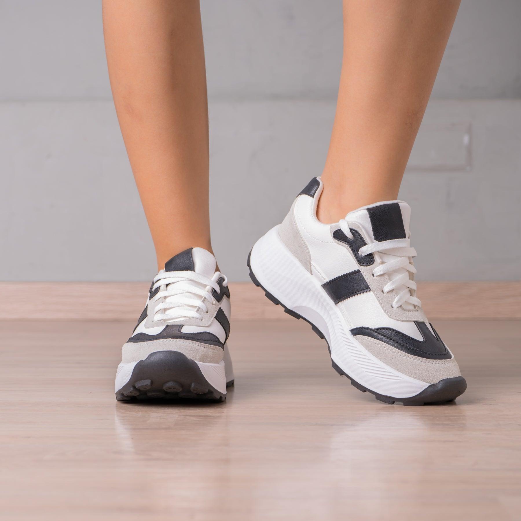 ZAPATILLAS URBANAS MUJER BERZOBIT BLANCO NEGRO - 2