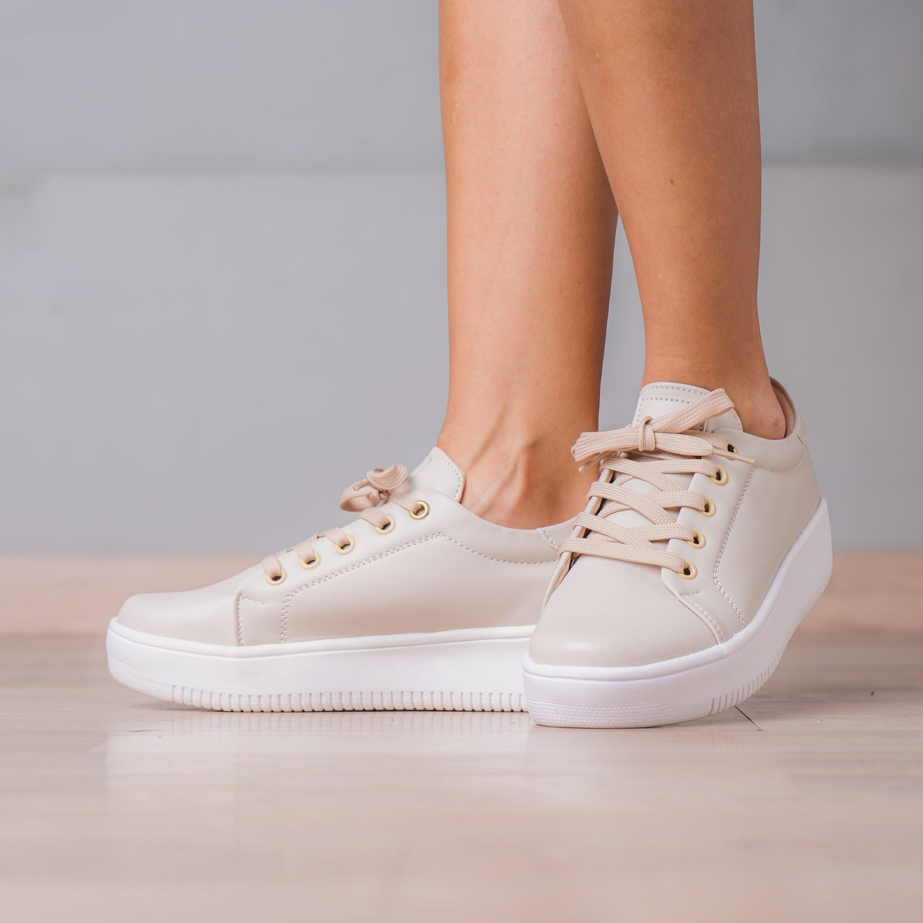 ZAPATILLAS URBANAS MUJER ORLANDO BEIGE - 1