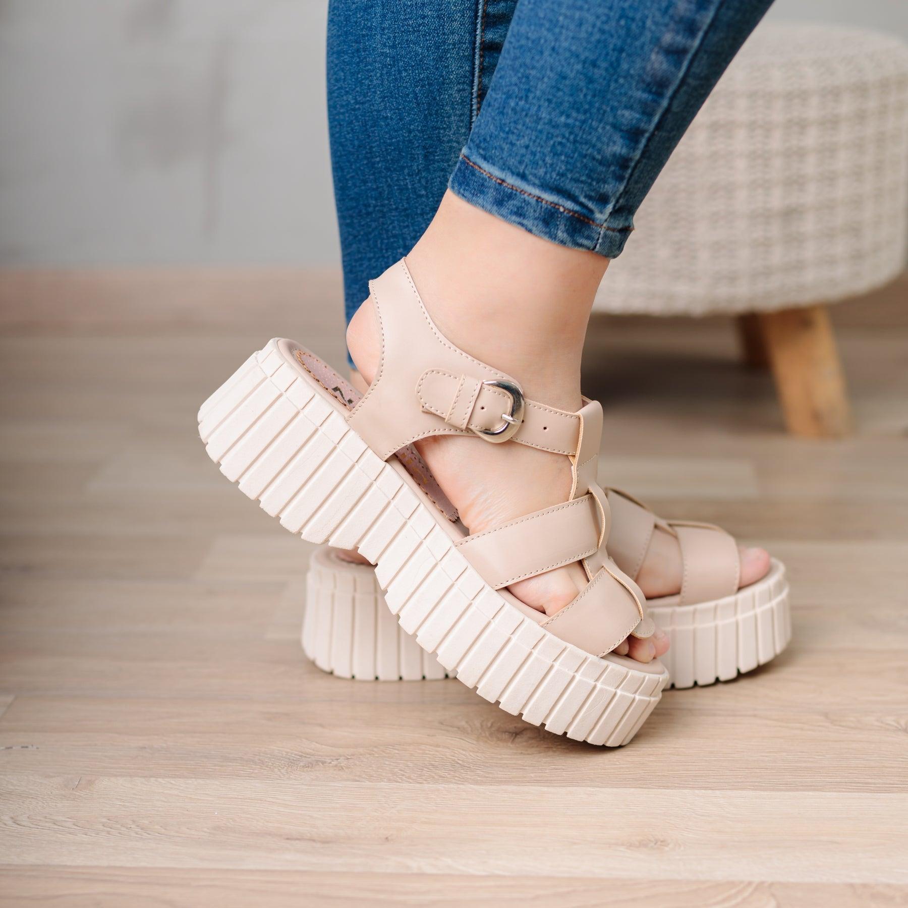 SANDALIAS CASUALES MUJER DOVRA NUDE - 1