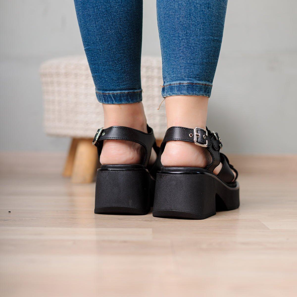 SANDALIAS CASUALES MUJER JUMIL NEGRO - 3