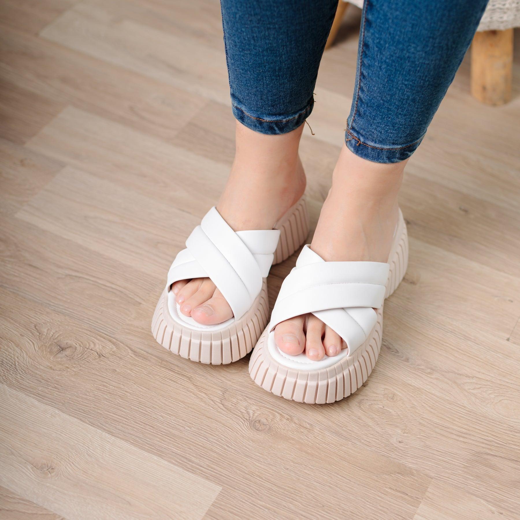 SANDALIAS CASUALES MUJER ABUMMA BLANCO - 1