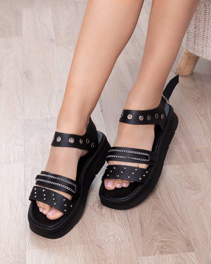 SANDALIAS CASUALES MUJER MONACO NEGRO - 1
