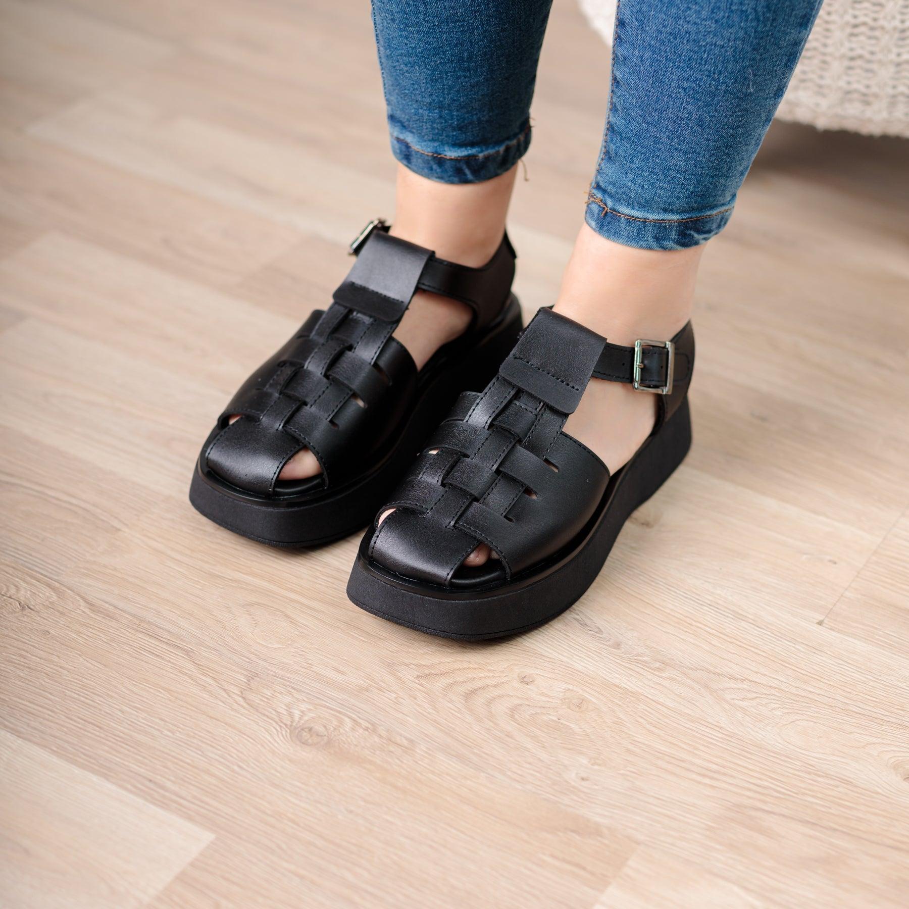 SANDALIAS CASUALES MUJER GOPA NEGRO - 1