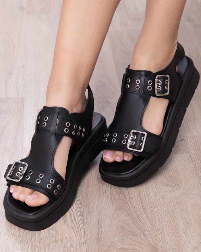 SANDALIAS CASUALES MUJER POLANCO NEGRO - 1