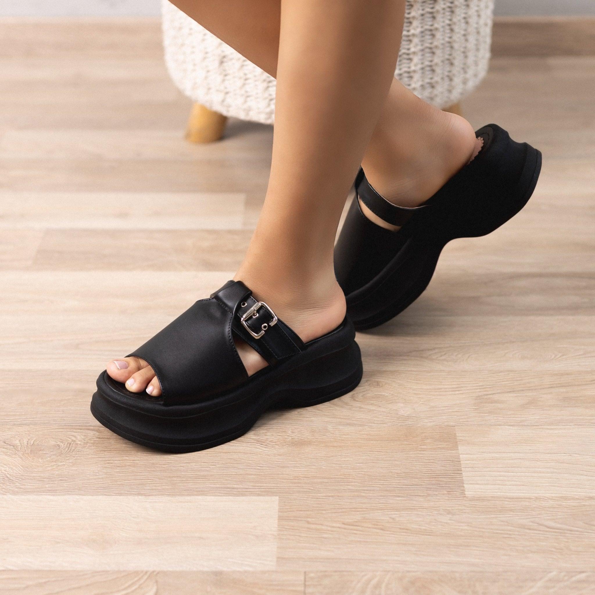 SANDALIAS CASUALES MUJER KVETA NEGRO - 1