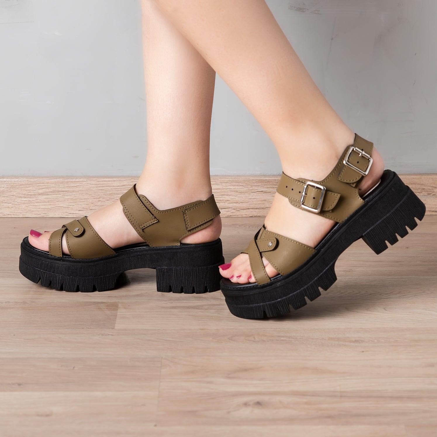SANDALIAS CASUALES MUJER SENA VERDE - 1