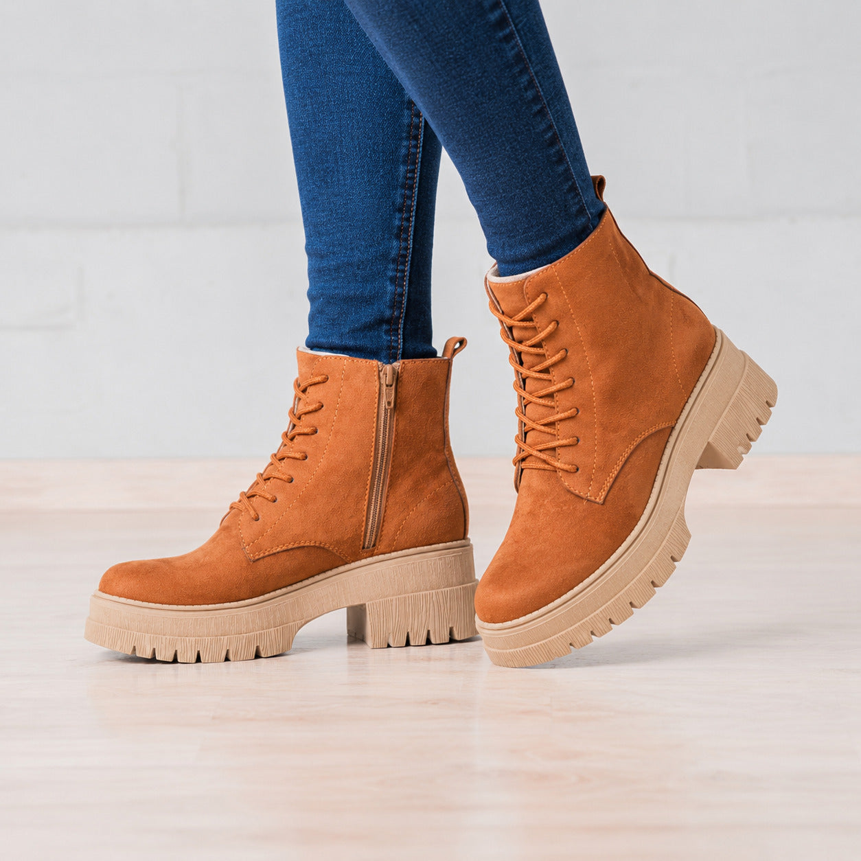 BOTAS MUJER SAN LORENZO CAMEL GAMUZA - 5