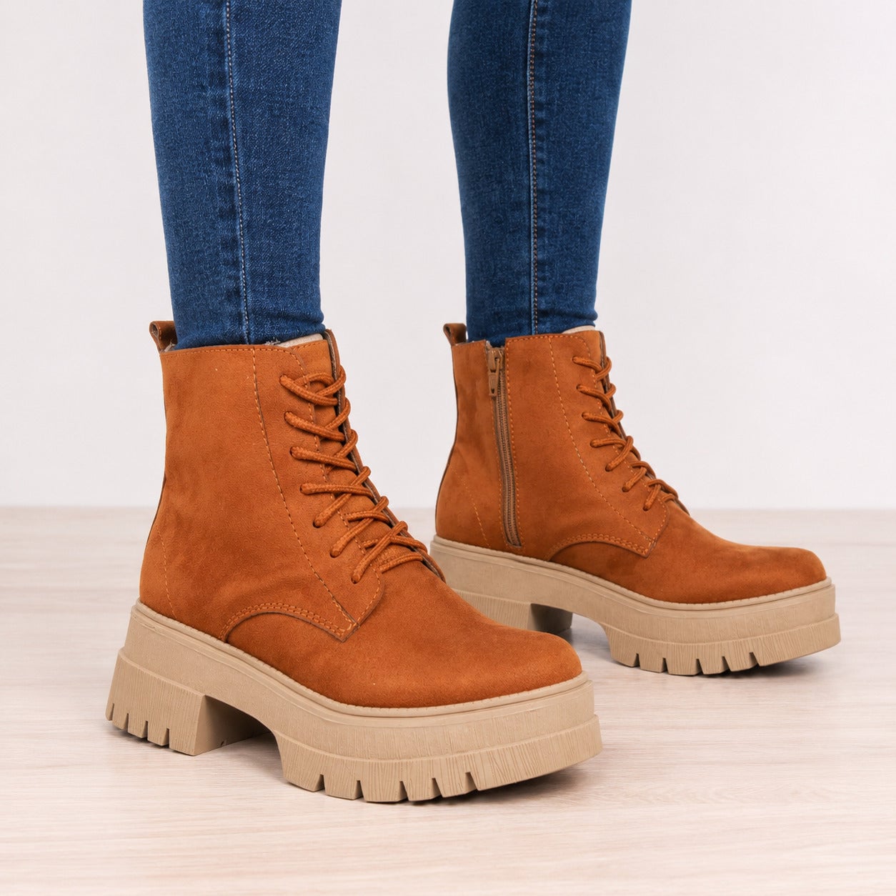 BOTAS MUJER SAN LORENZO CAMEL GAMUZA - 6