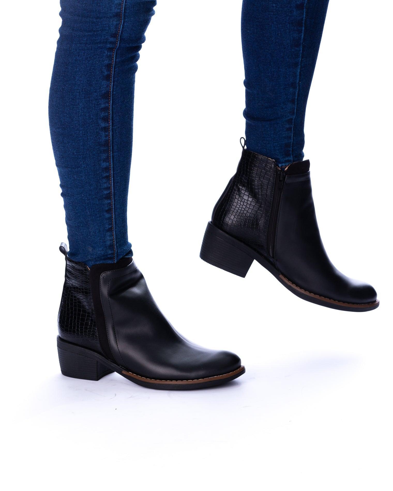 BOTINES MUJER NOOSA NEGRO - 1