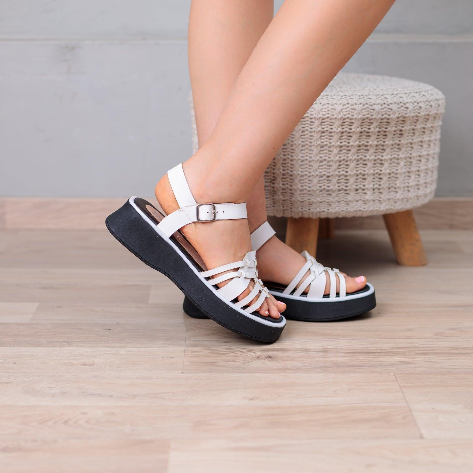 SANDALIAS CASUALES MUJER NURIAH BLANCO - 1