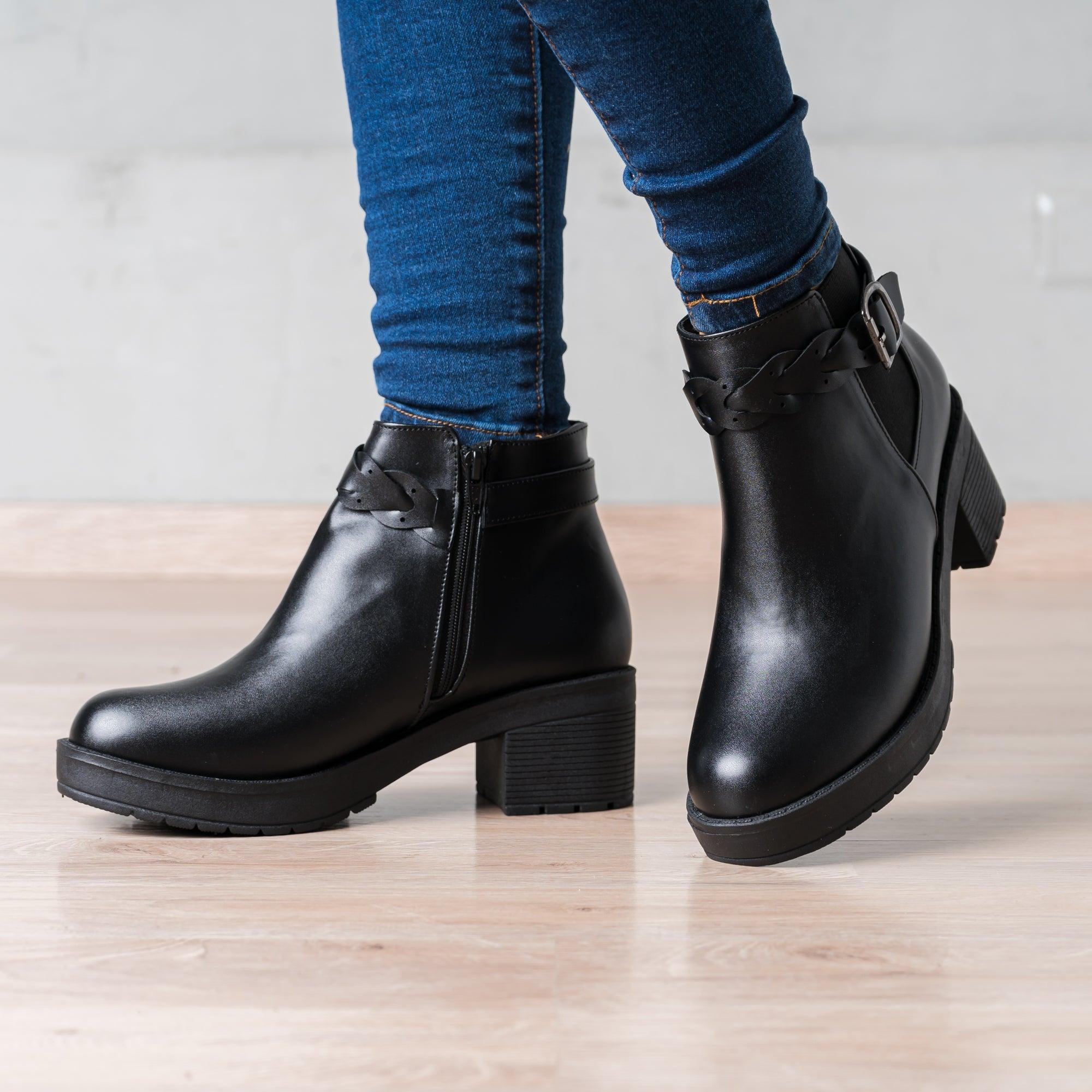 BOTINES MUJER GAZOR NEGRO - 1