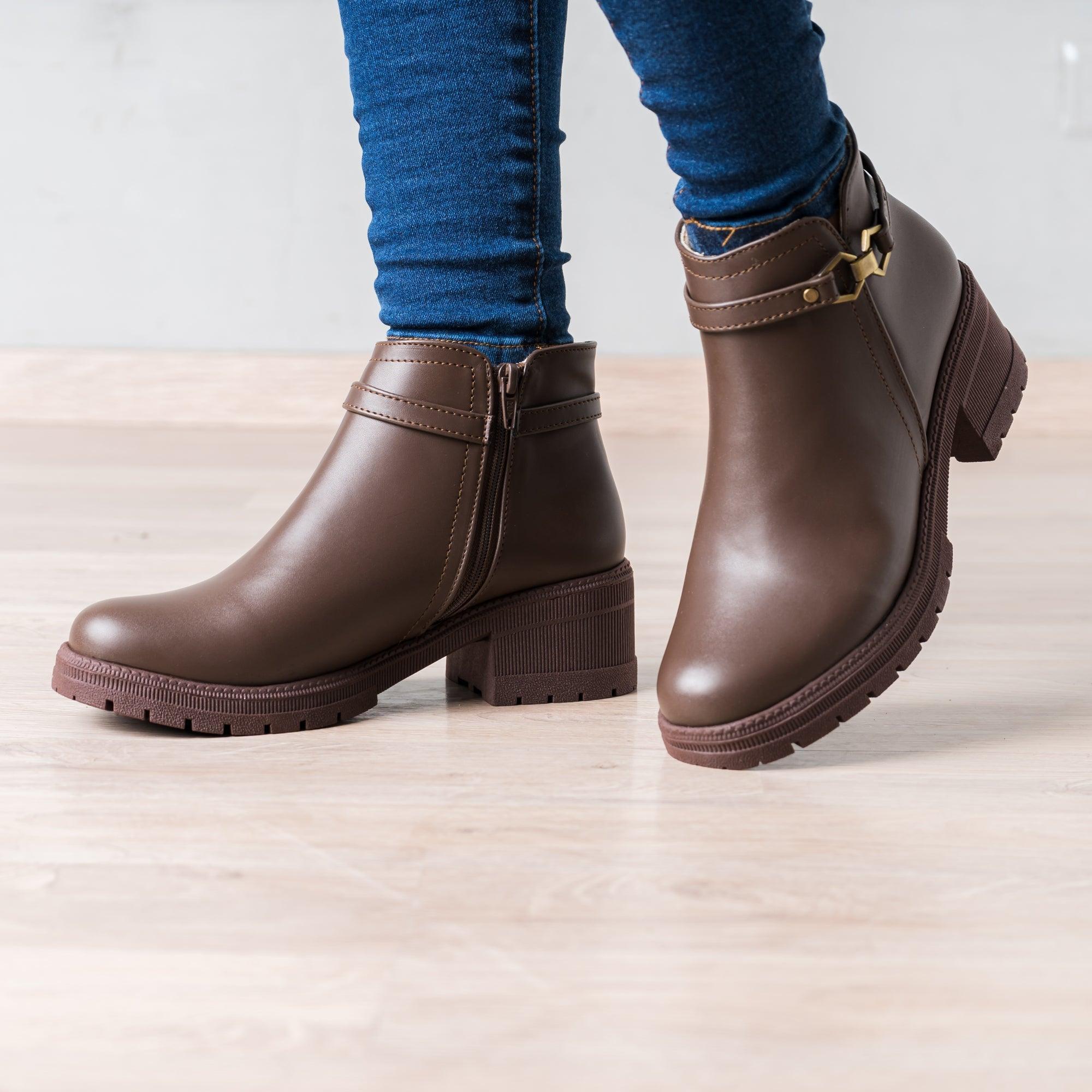 BOTINES MUJER KAMILAH MARRÓN - 1